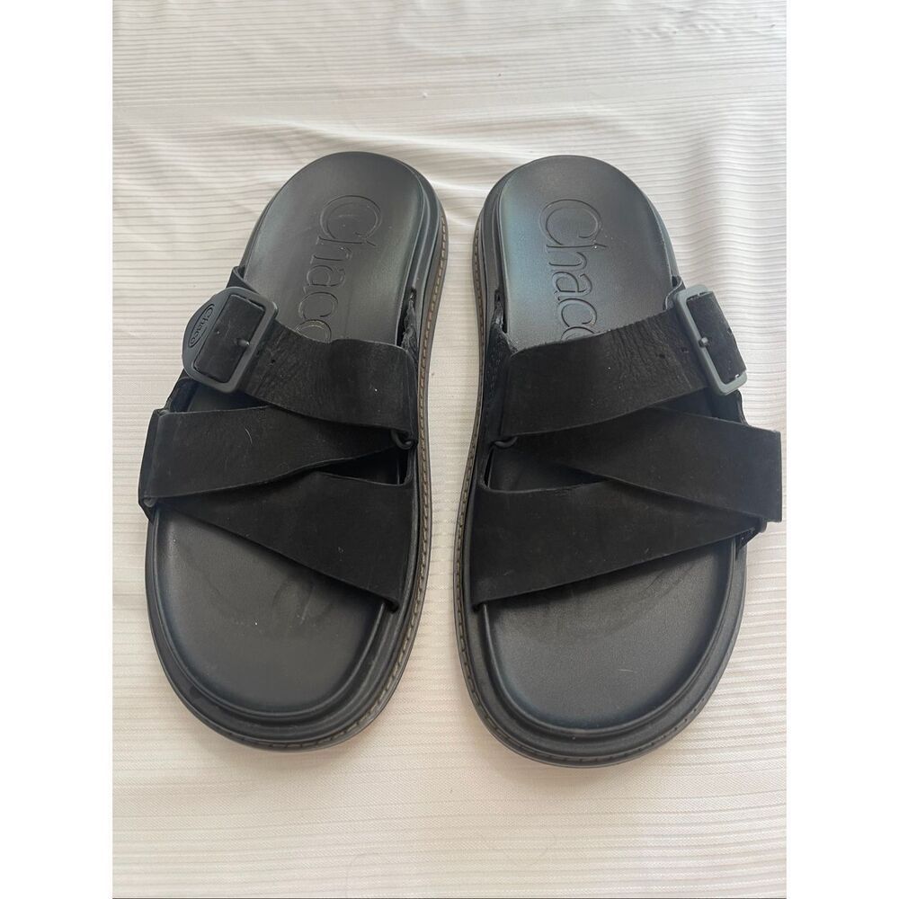 Chaco Black Townes Slides Leather Sandals Women’s JCH109694Z Size 9